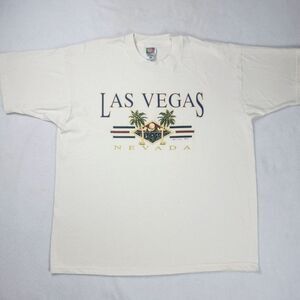 Vintage Las Vegas Nevada T-Shirt Men's Size XL Beige Short Sleeve 2000